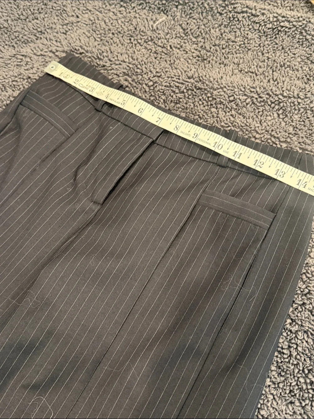 Ba&sh Navy Blue Pinstipe Trousers EUC size 4 - Picture 8 of 11